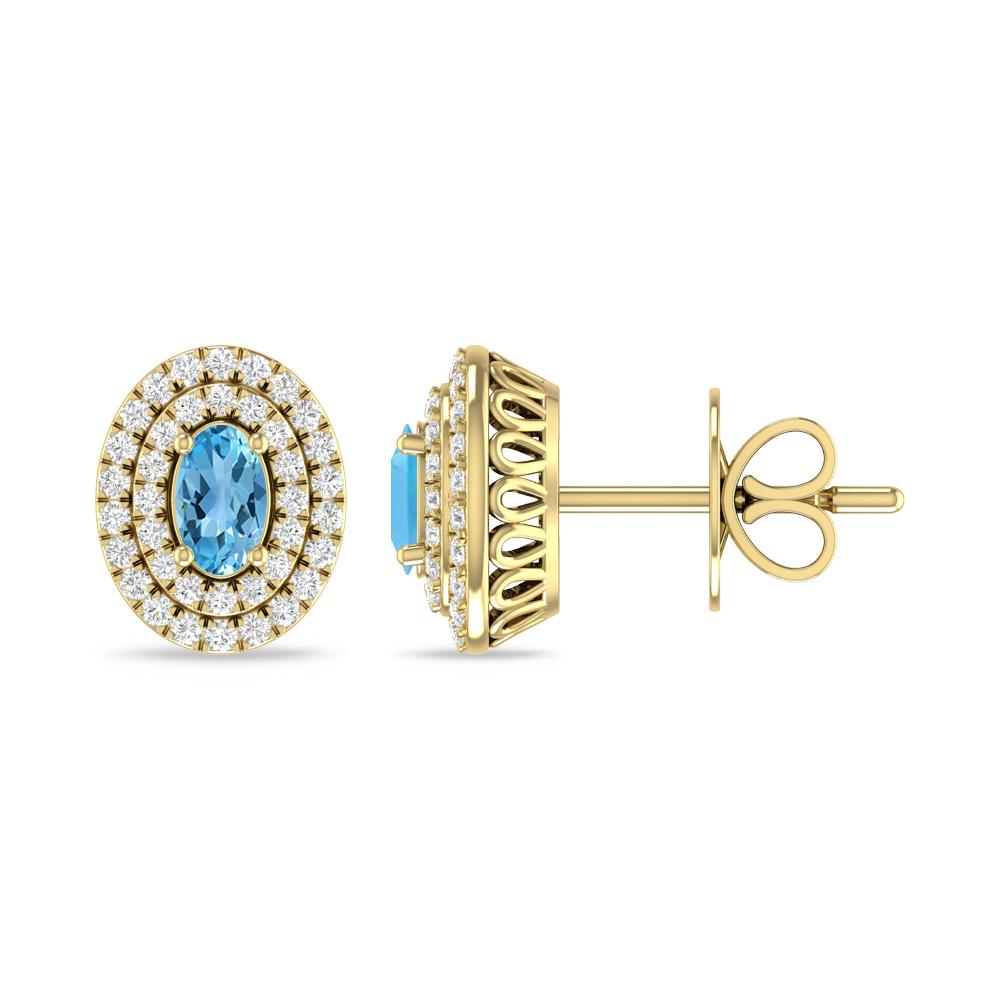 Yellow Gold - Blue Topaz