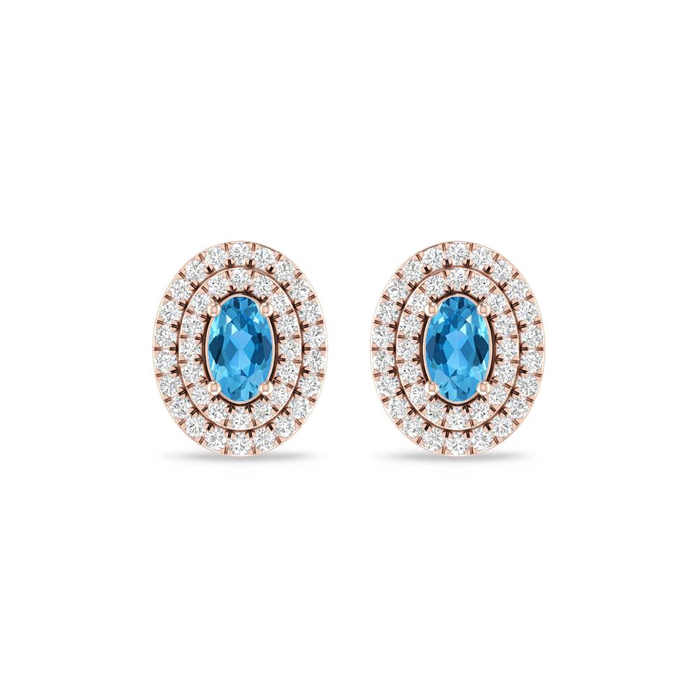Rose Gold - Blue Topaz