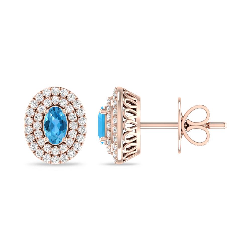 Rose Gold - Blue Topaz