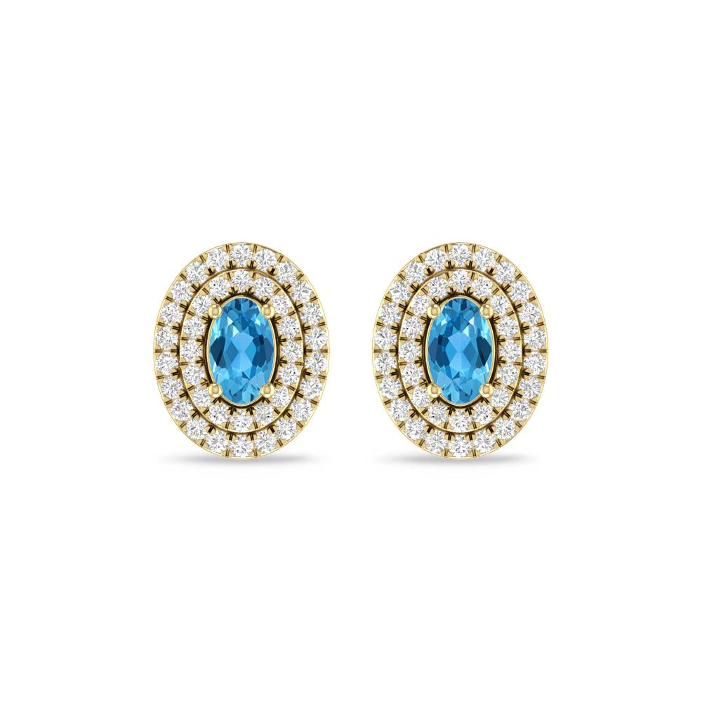 Yellow Gold - Blue Topaz