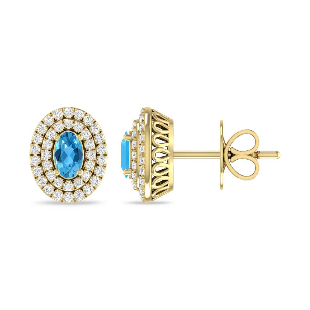 Yellow Gold - Blue Topaz