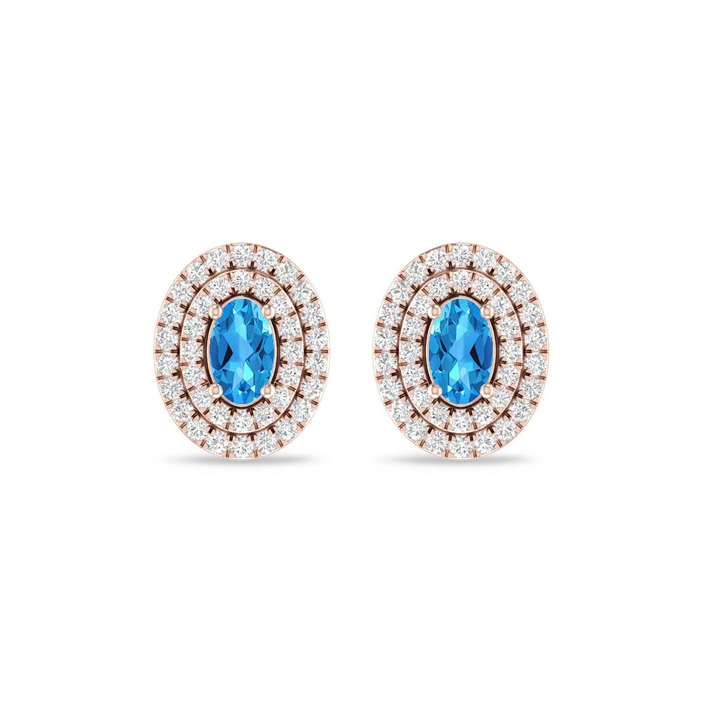 Rose Gold - Blue Topaz