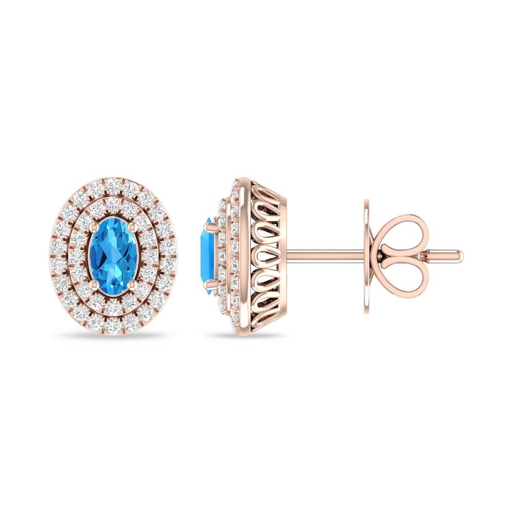 Rose Gold - Blue Topaz