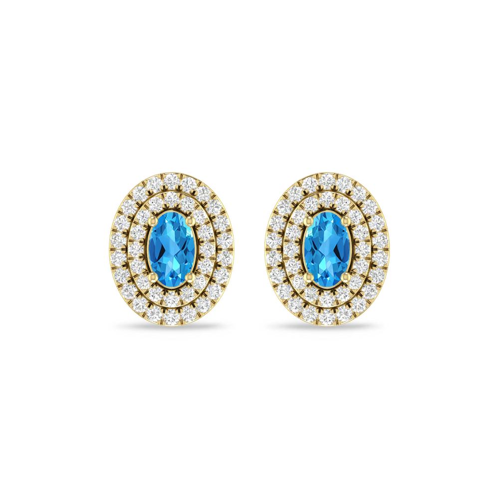 Yellow Gold - Blue Topaz