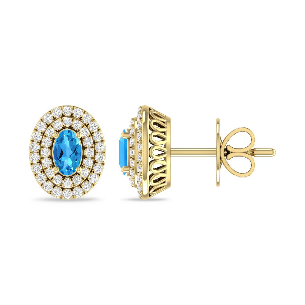 Yellow Gold - Blue Topaz