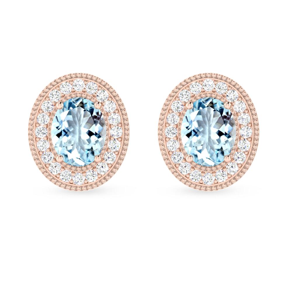 Rose Gold - Aquamarine