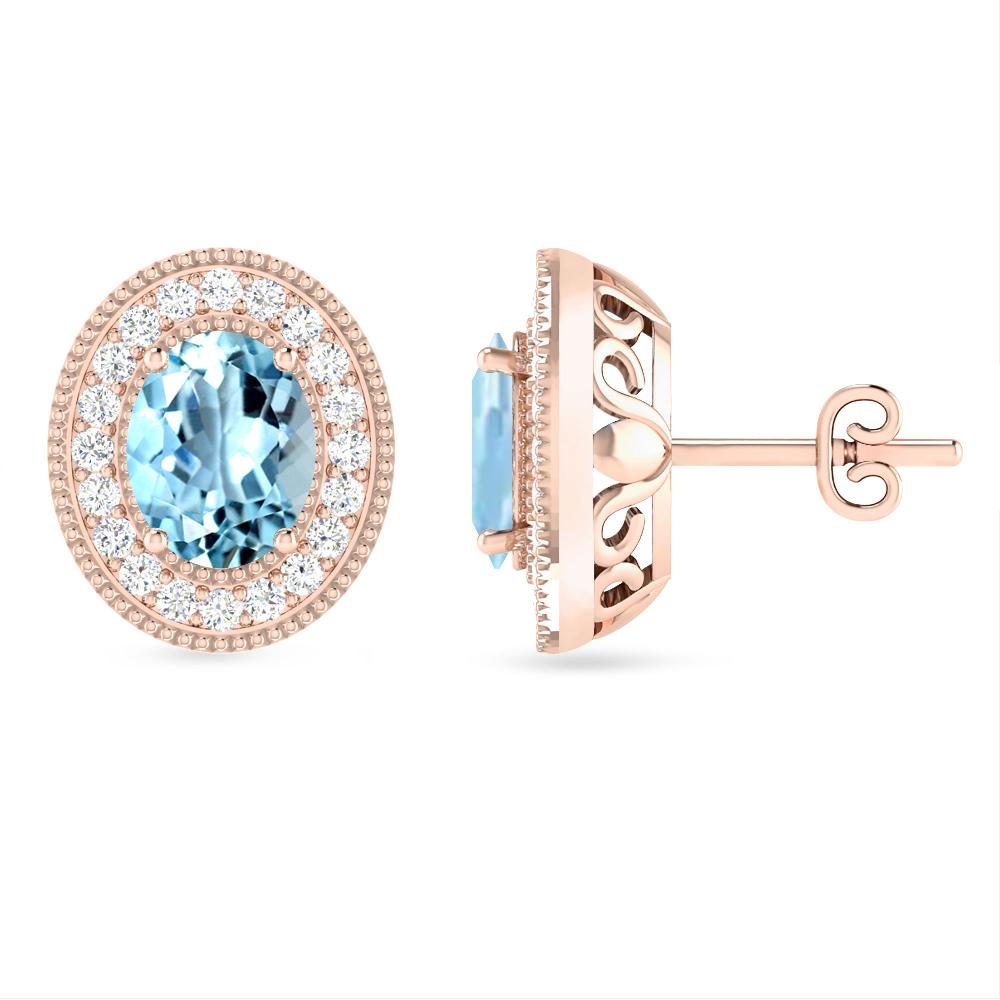Rose Gold - Aquamarine