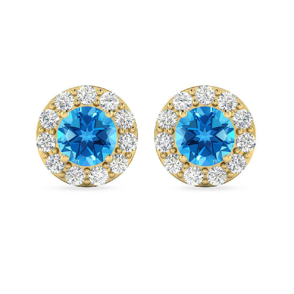 Yellow Gold - Blue Topaz