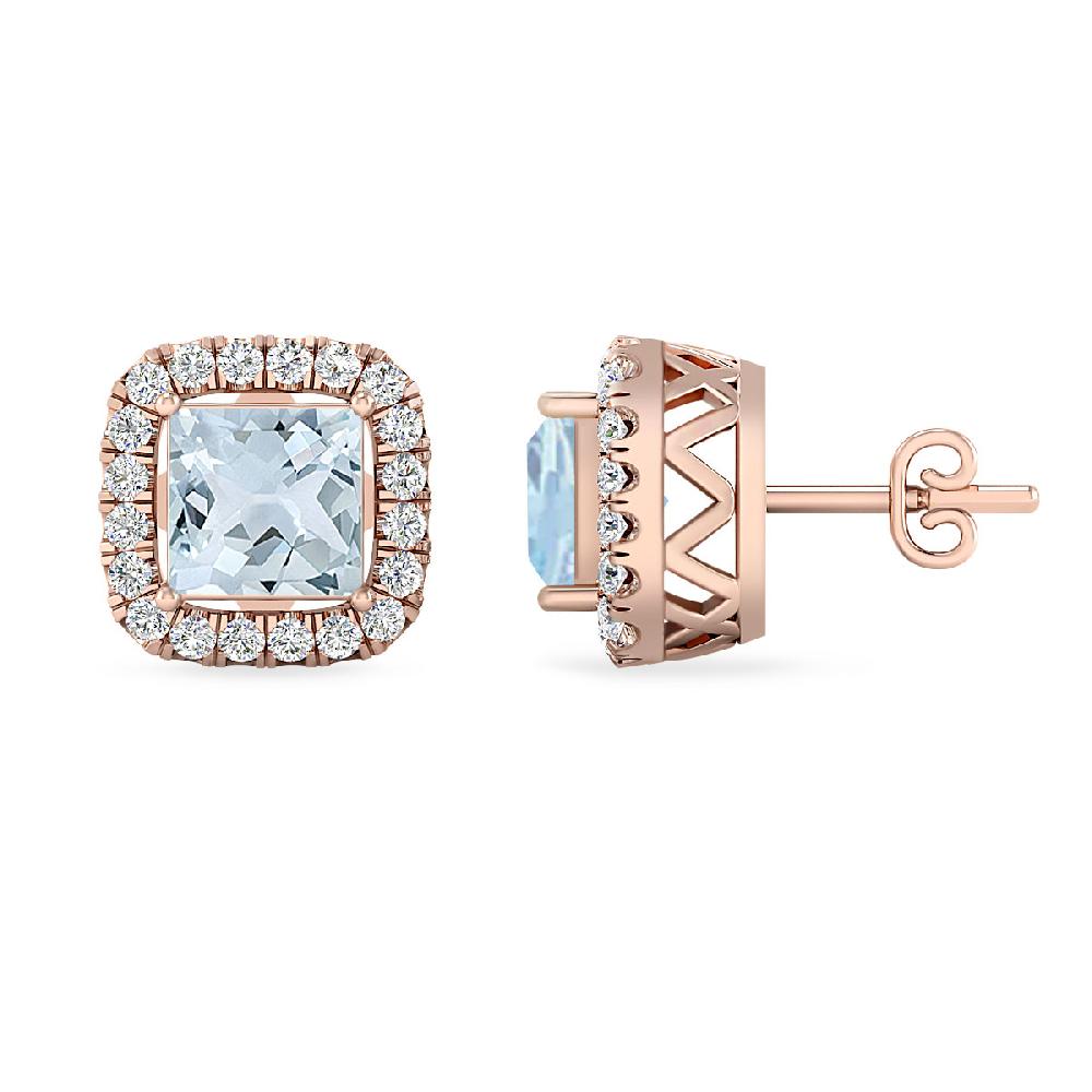 Rose Gold - Aquamarine