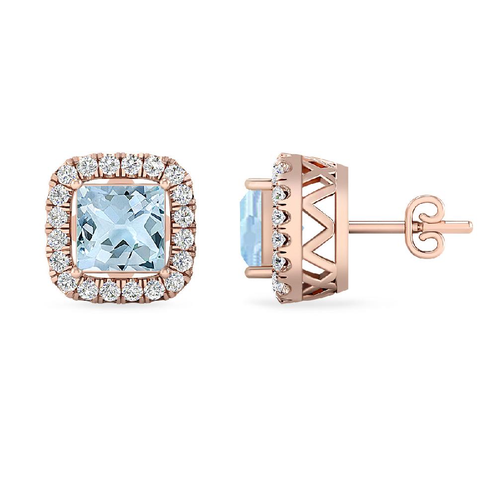 Rose Gold - Aquamarine