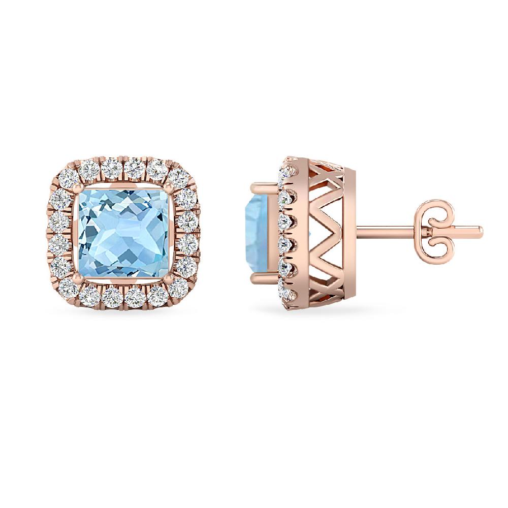 Rose Gold - Aquamarine