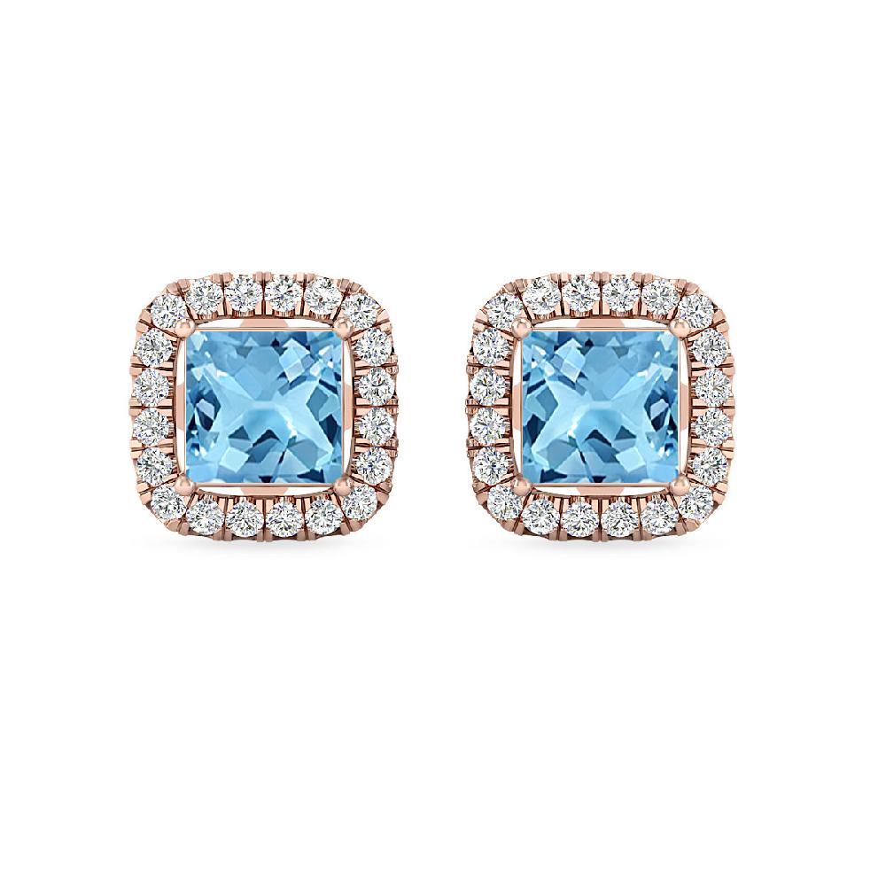 Rose Gold - Blue Topaz