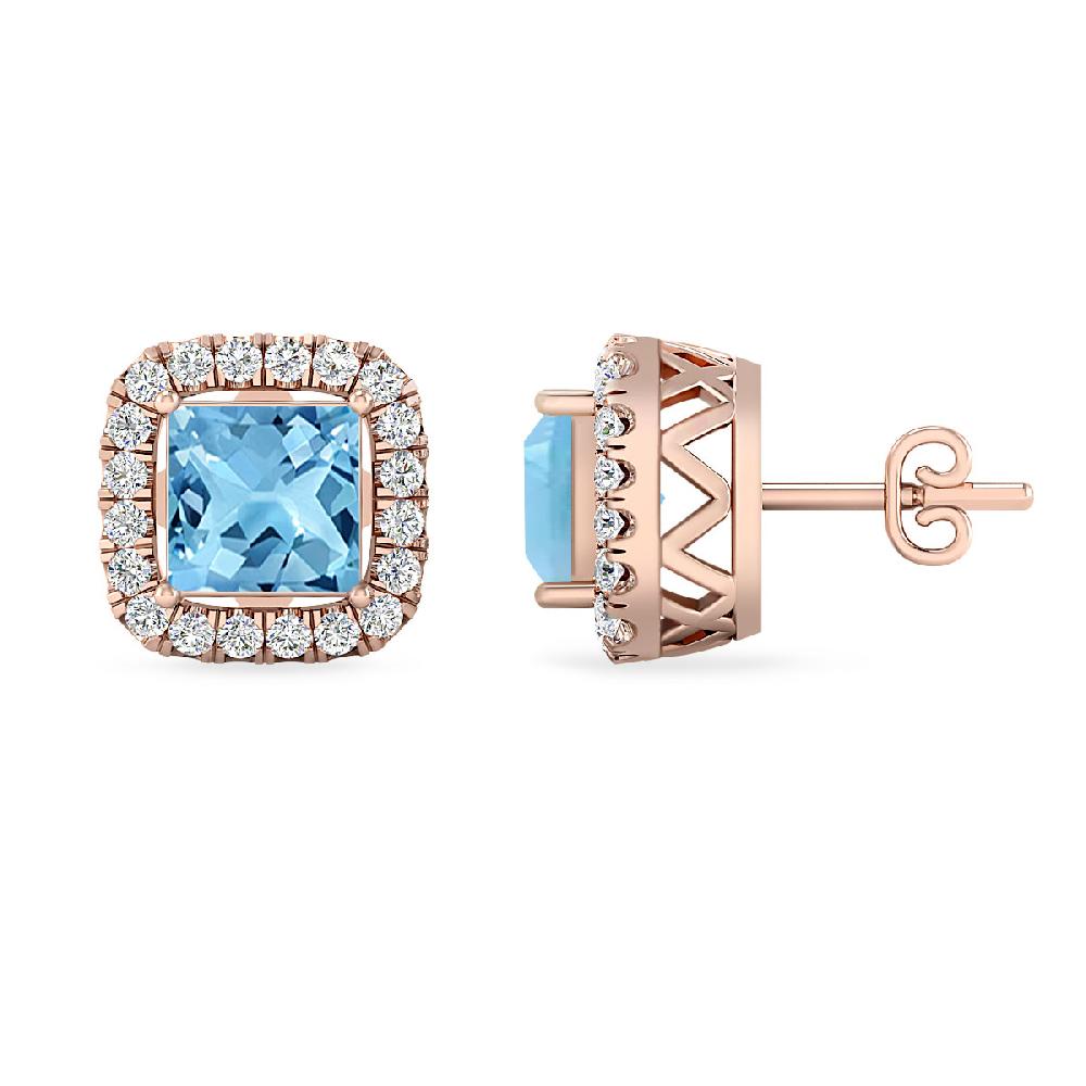 Rose Gold - Blue Topaz