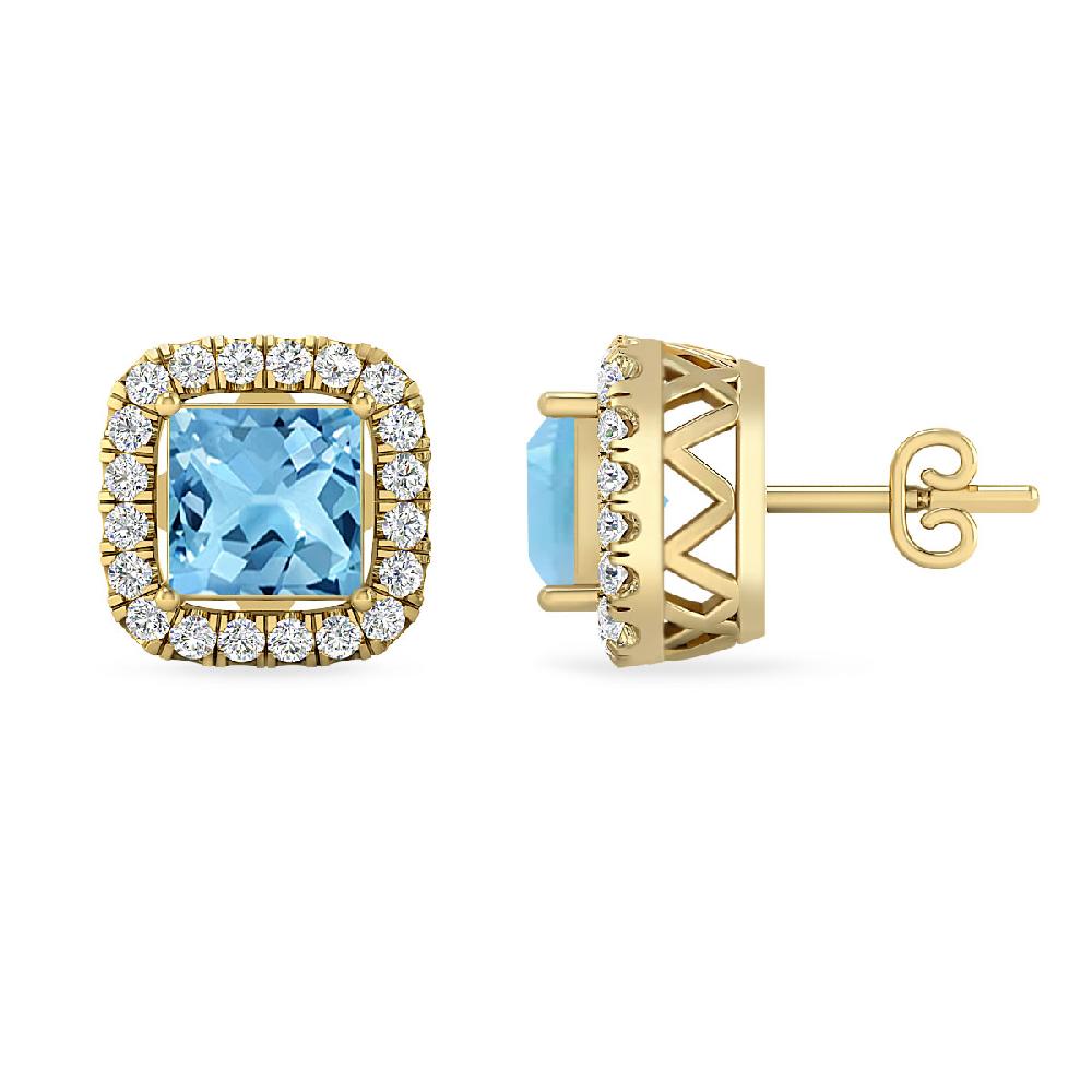 Yellow Gold - Blue Topaz