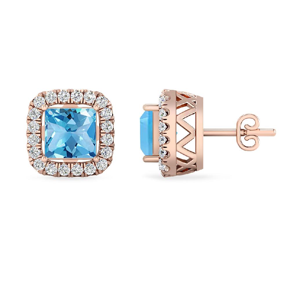 Rose Gold - Blue Topaz