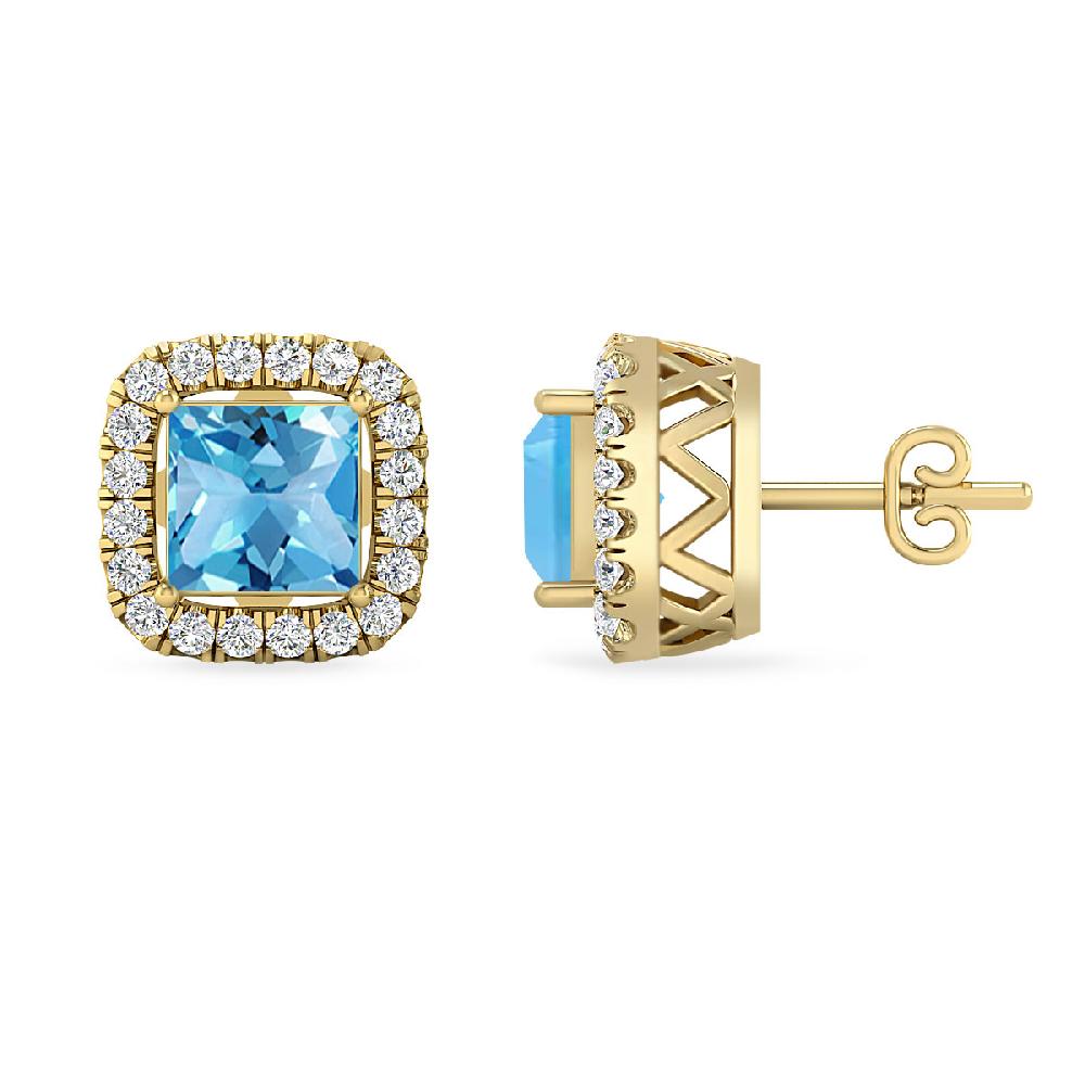 Yellow Gold - Blue Topaz