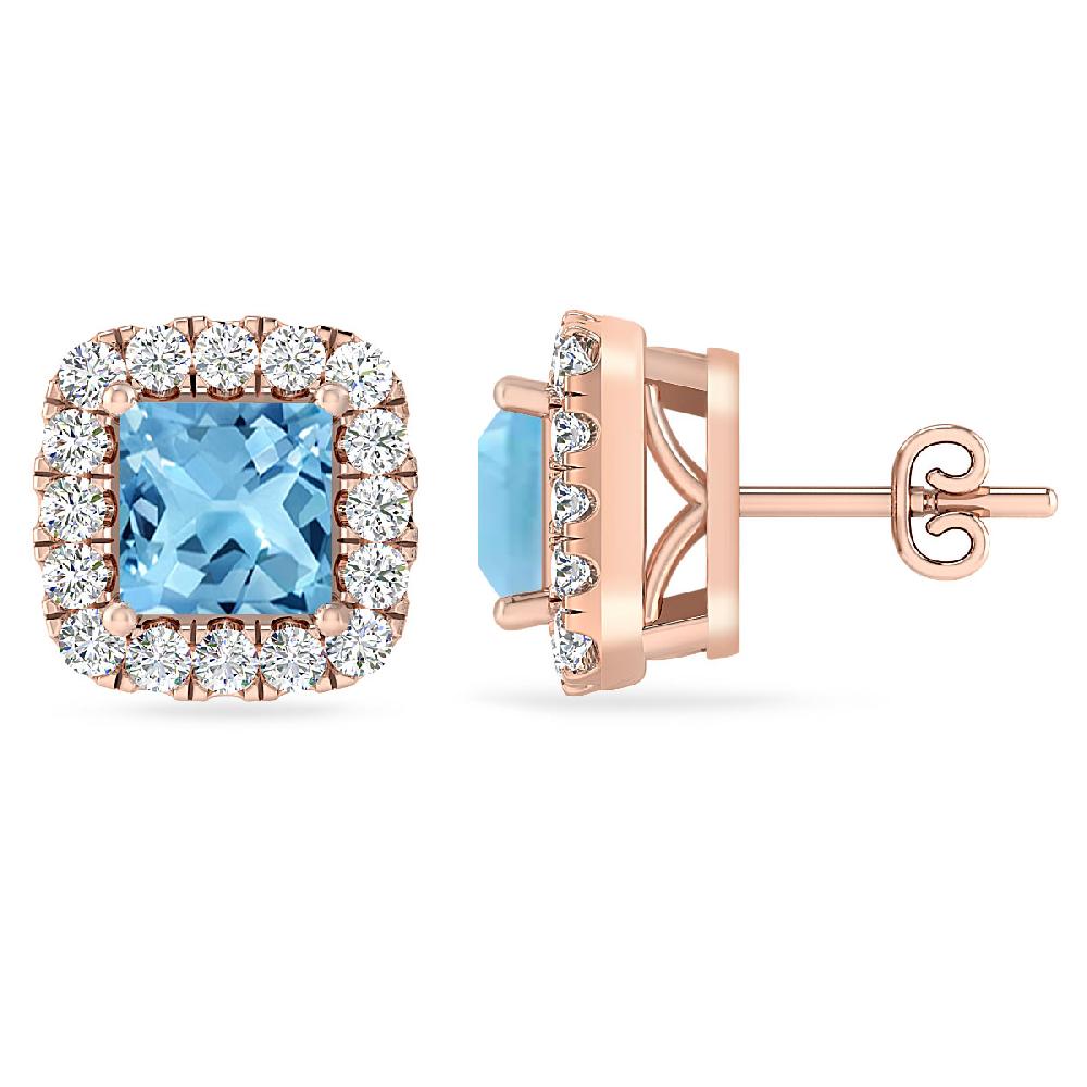 Rose Gold - Blue Topaz