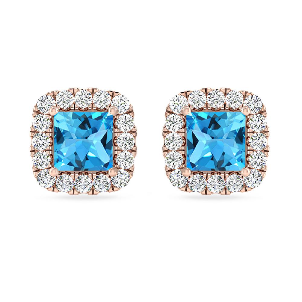 Rose Gold - Blue Topaz