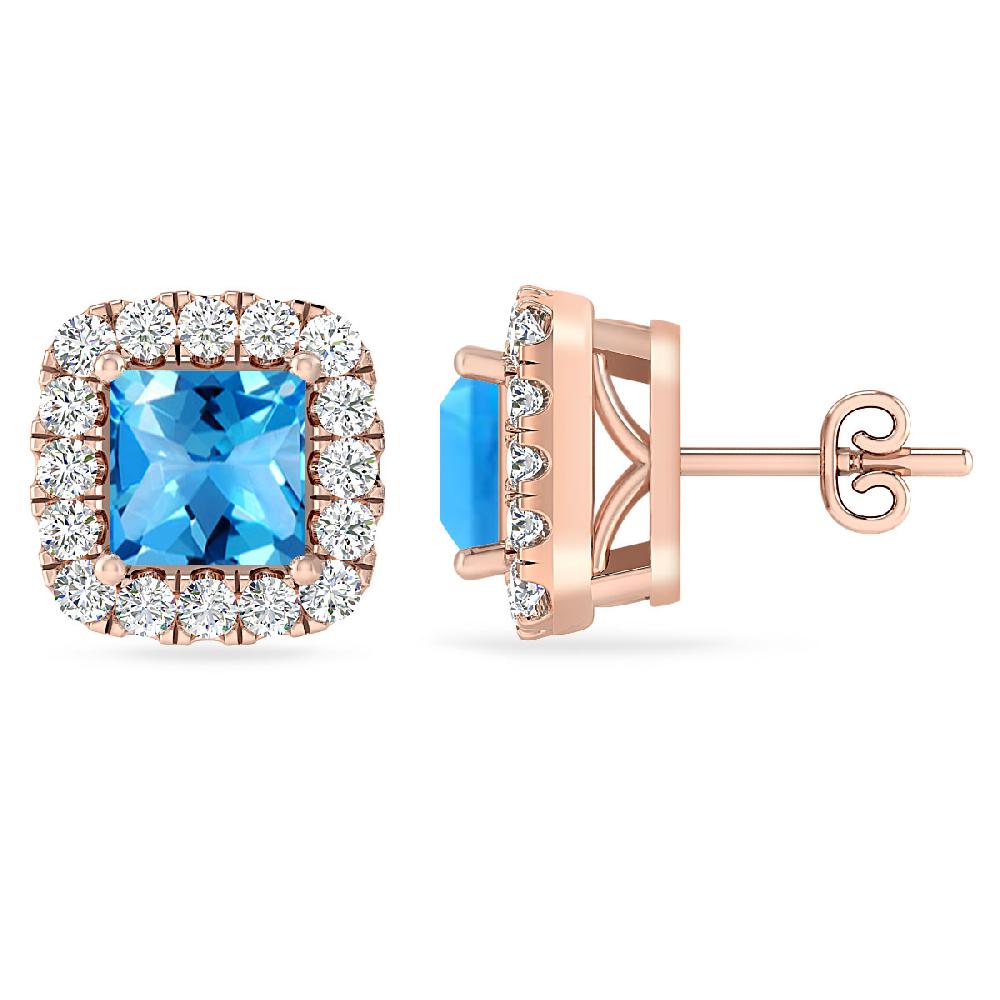 Rose Gold - Blue Topaz