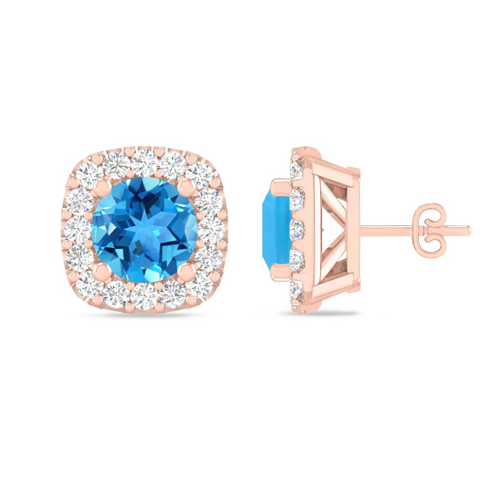 Rose Gold - Blue Topaz