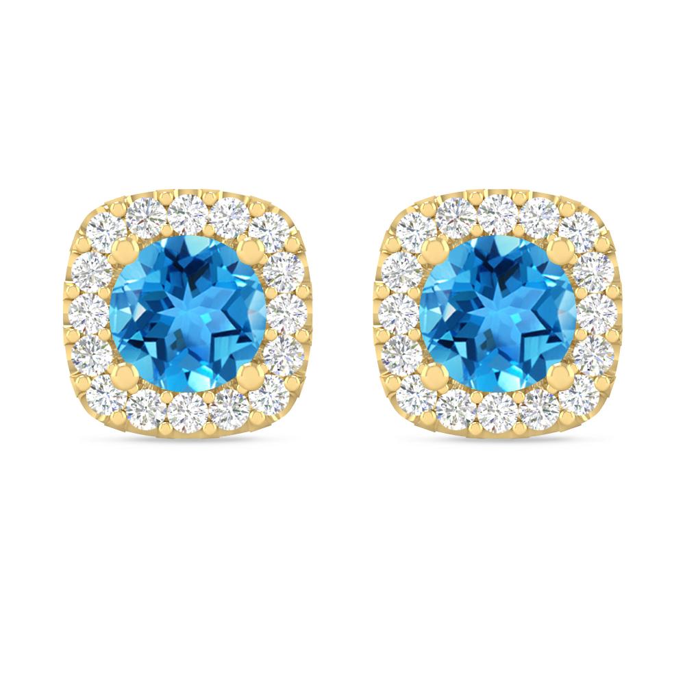 Yellow Gold - Blue Topaz