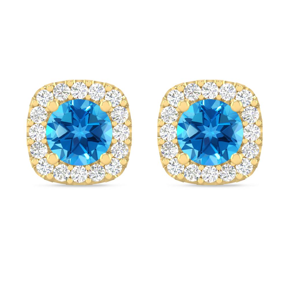 Yellow Gold - Blue Topaz