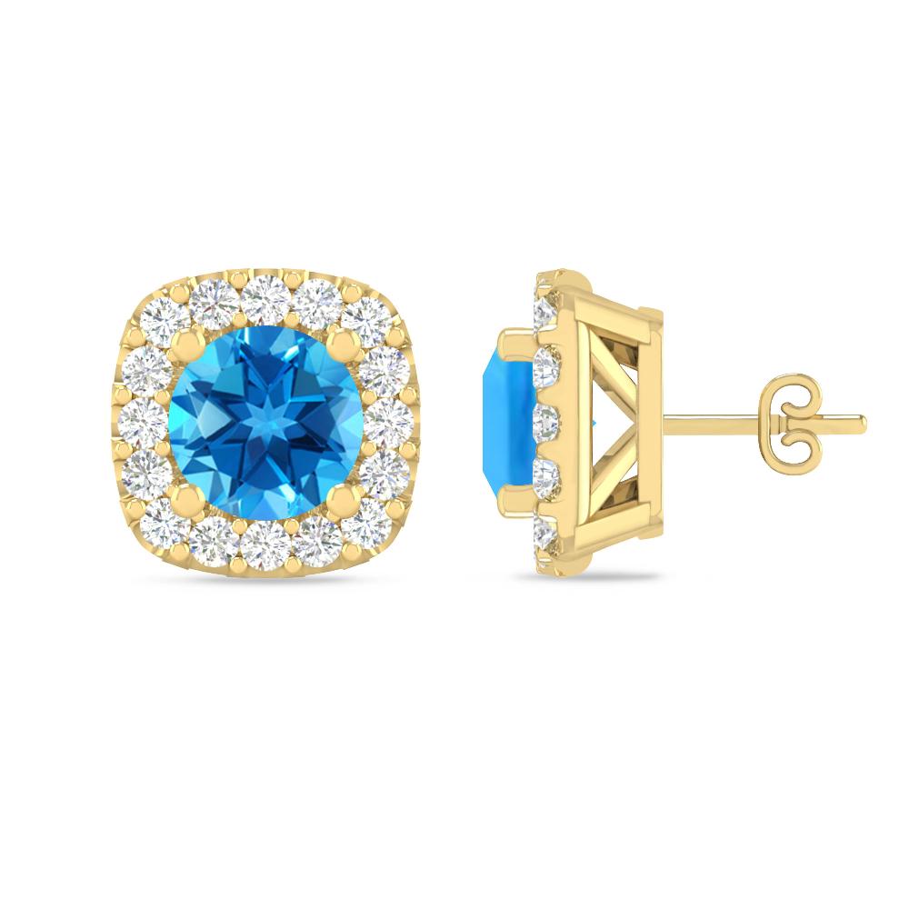 Yellow Gold - Blue Topaz