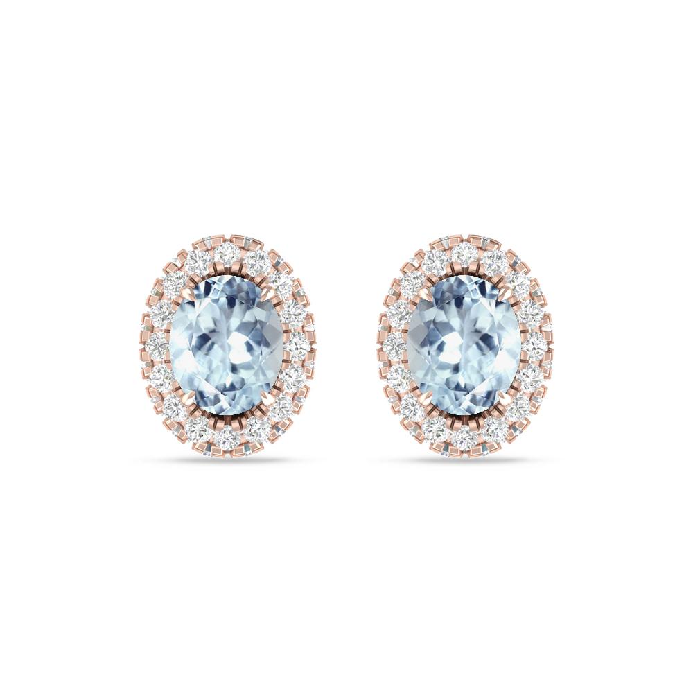 Rose Gold - Aquamarine