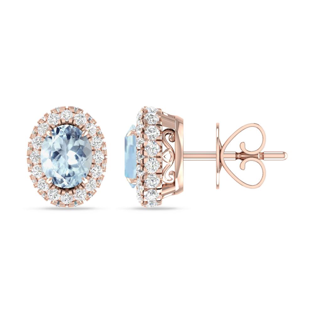 Rose Gold - Aquamarine