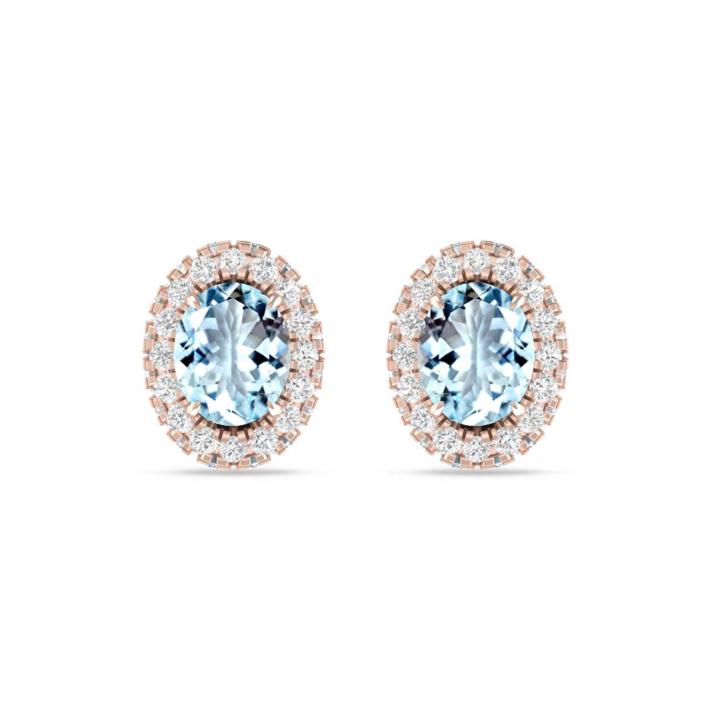 Rose Gold - Aquamarine