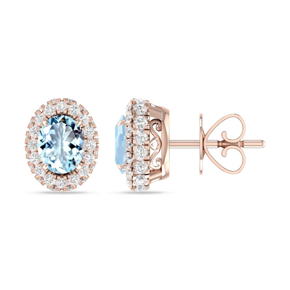 Rose Gold - Aquamarine