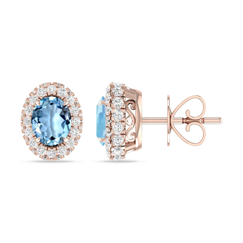 Rose Gold - Aquamarine