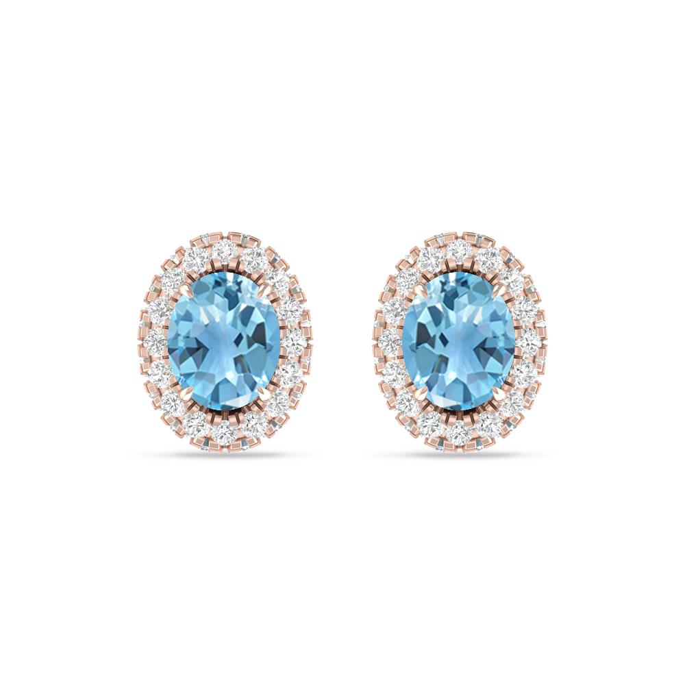 Rose Gold - Blue Topaz