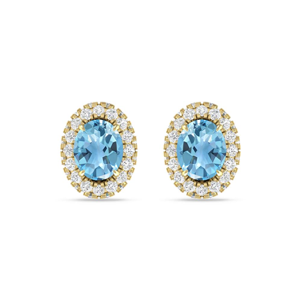 Yellow Gold - Blue Topaz