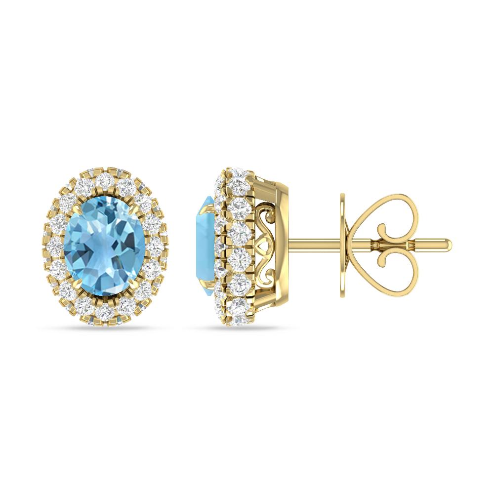 Yellow Gold - Blue Topaz