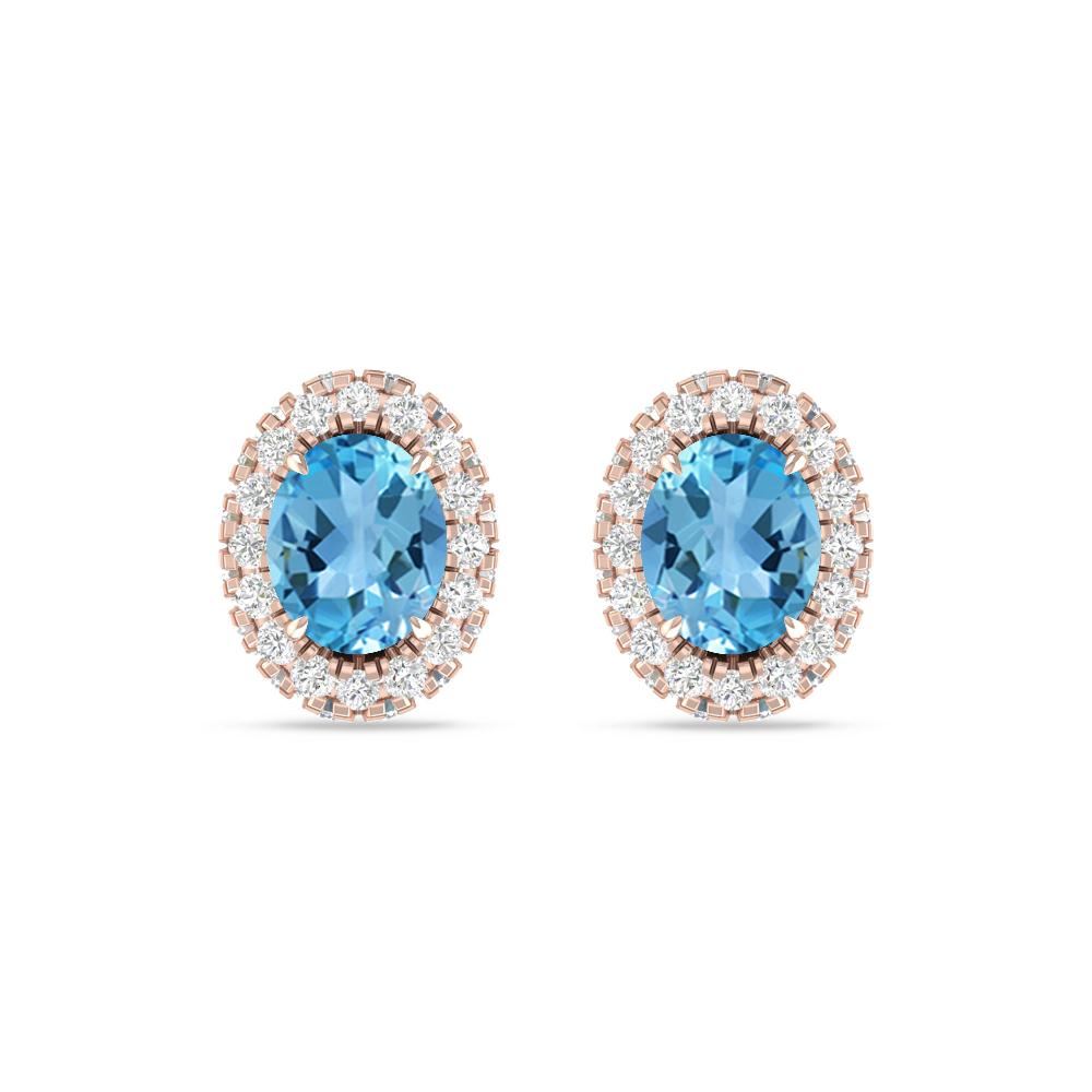 Rose Gold - Blue Topaz