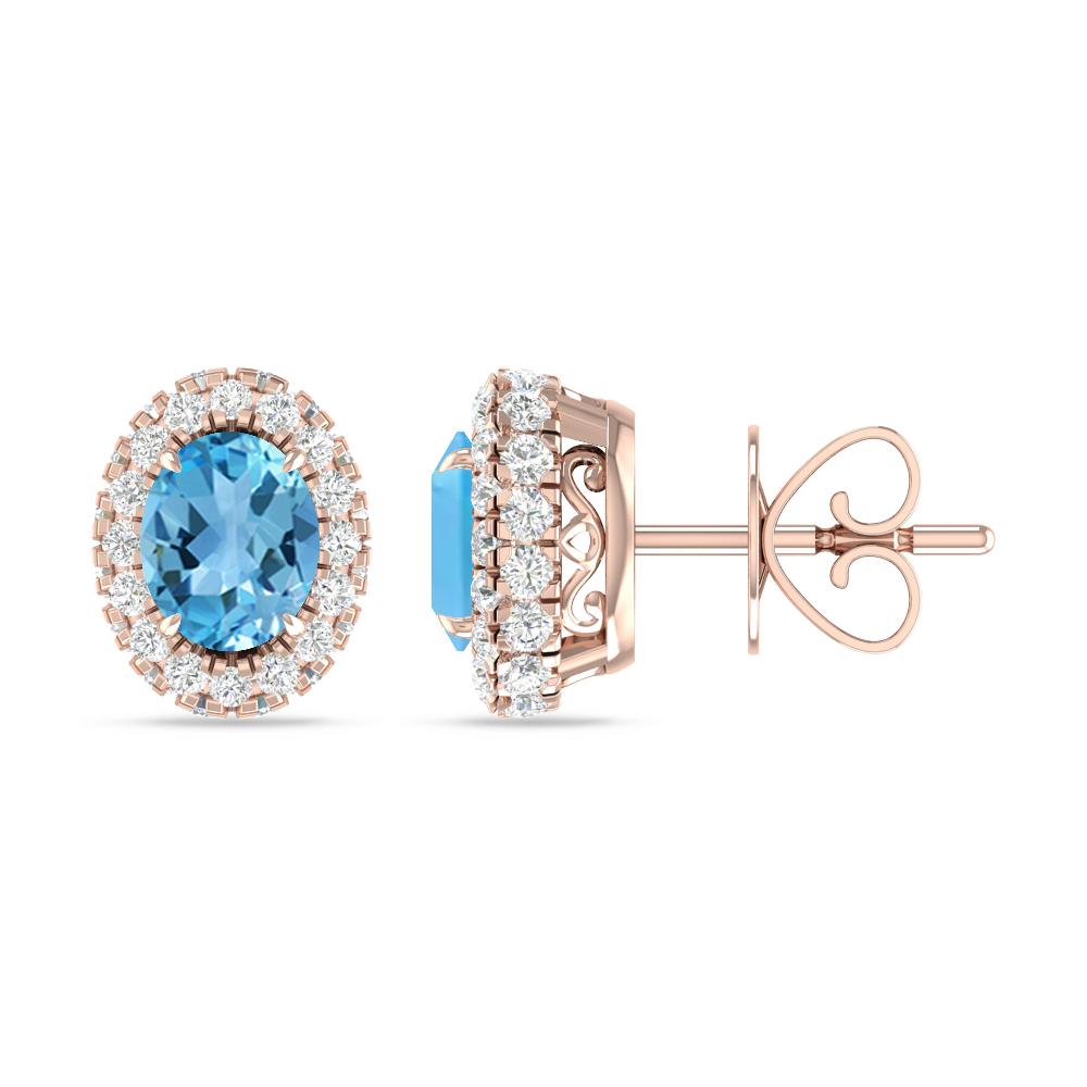 Rose Gold - Blue Topaz