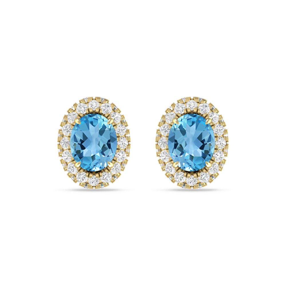 Yellow Gold - Blue Topaz