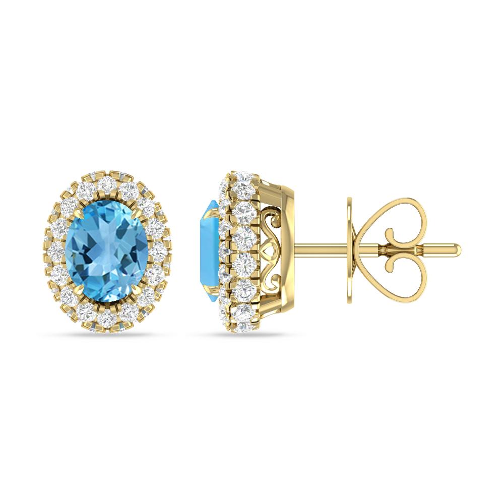 Yellow Gold - Blue Topaz