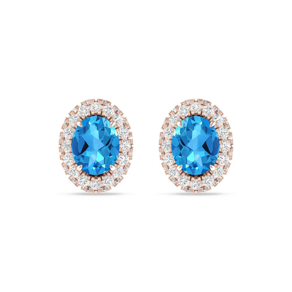 Rose Gold - Blue Topaz