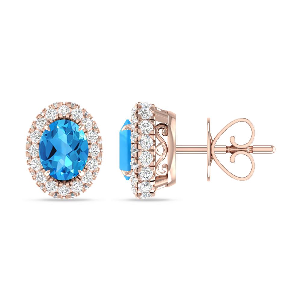 Rose Gold - Blue Topaz