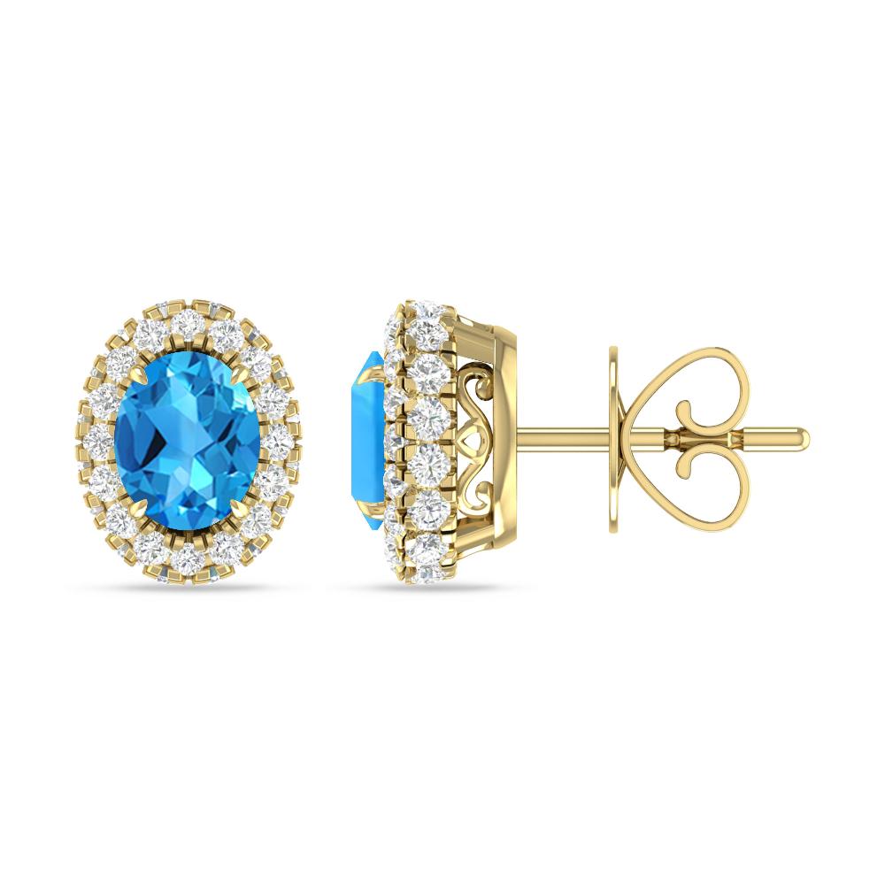 Yellow Gold - Blue Topaz