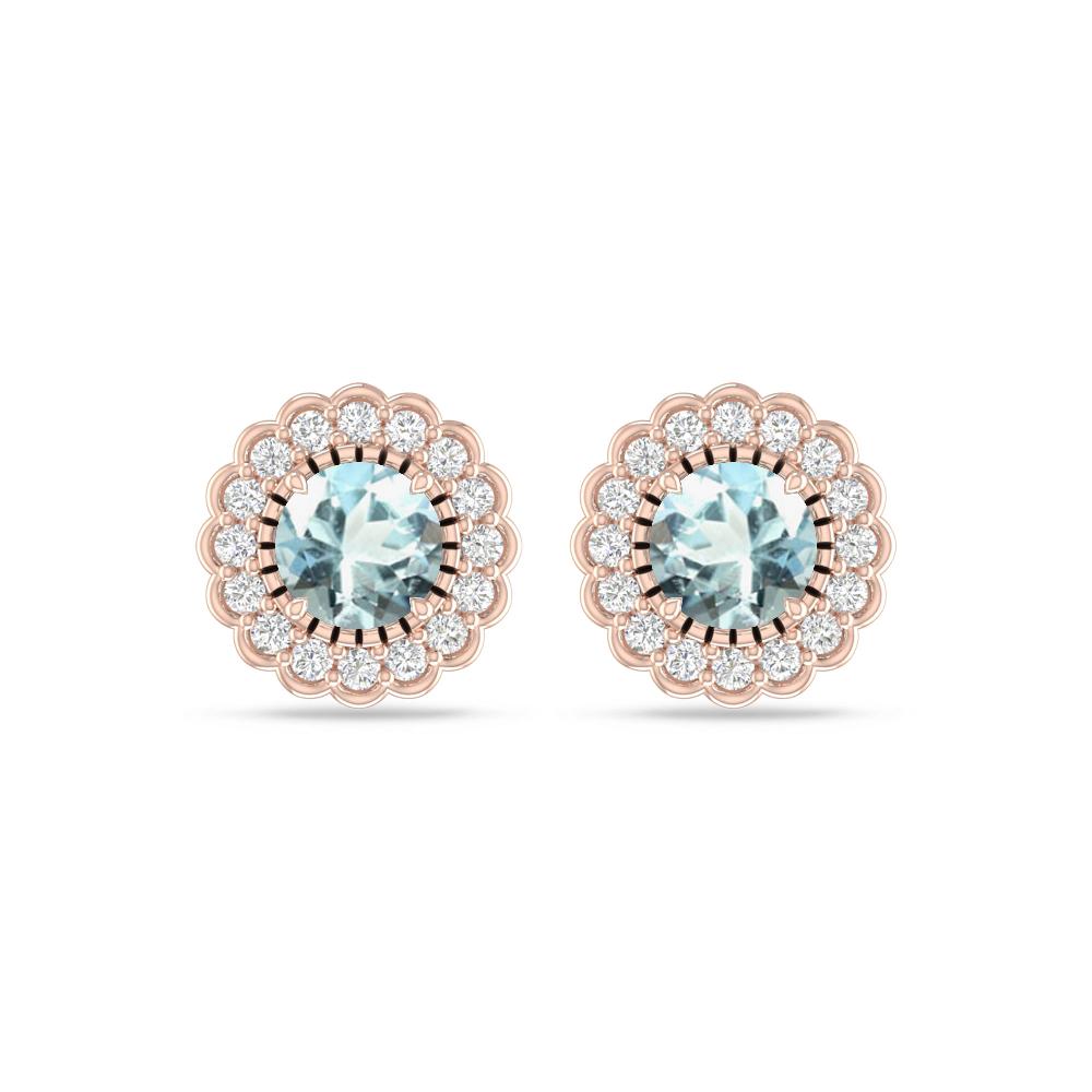 Rose Gold - Aquamarine
