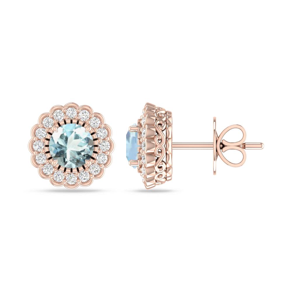 Rose Gold - Aquamarine