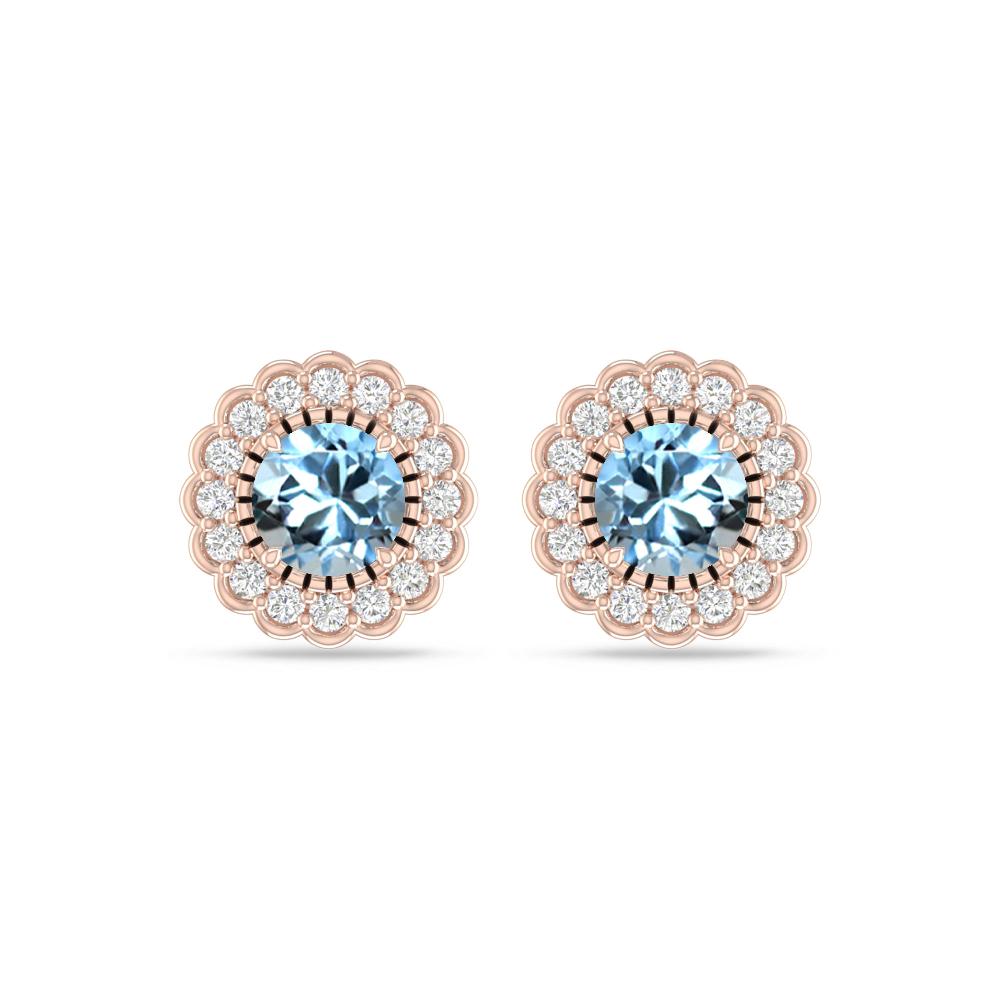 Rose Gold - Aquamarine