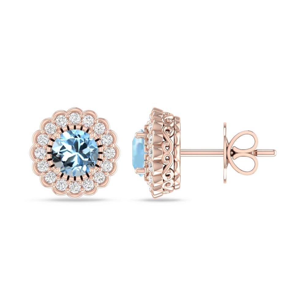 Rose Gold - Aquamarine