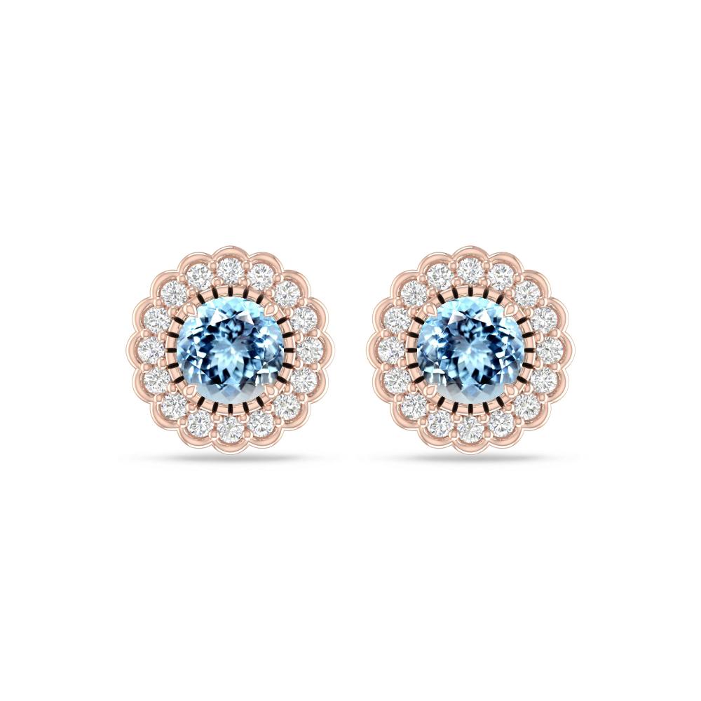 Rose Gold - Aquamarine