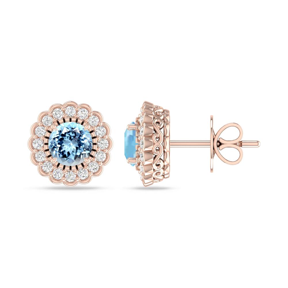 Rose Gold - Aquamarine
