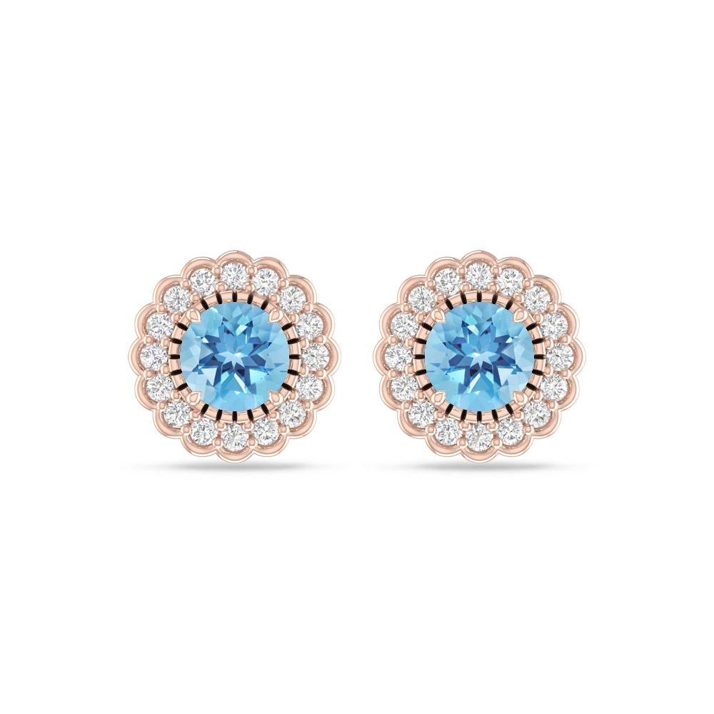 Rose Gold - Blue Topaz