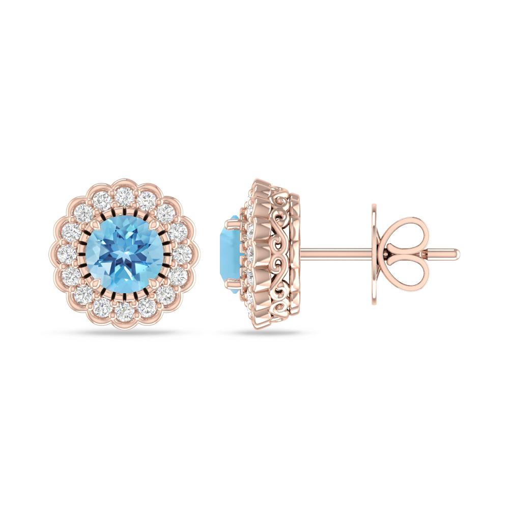 Rose Gold - Blue Topaz